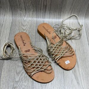 Cocobelle  Gold Gladiator Sandals